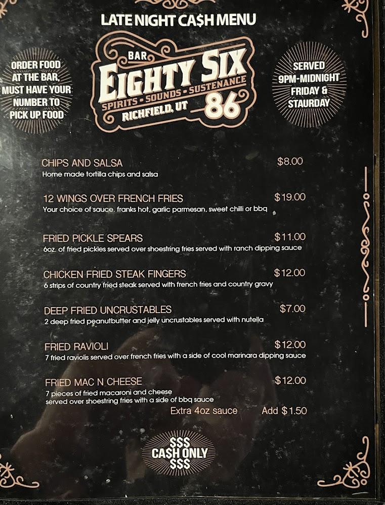 Bar 86 Menu image 2