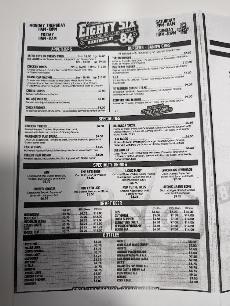 Bar 86 Menu image 3